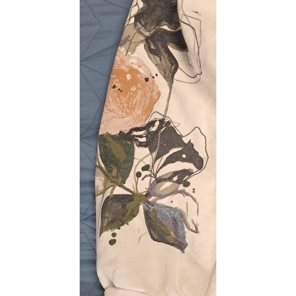 Leigh Viner for Pilcro Anthropologie Niki Bubble Floral Sweatshirt Womens M - Picture 6 of 9